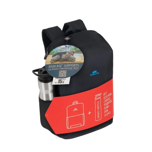 8067 BUNDLE 05 black Full size Laptop backpack 15.6" + Sport bottle