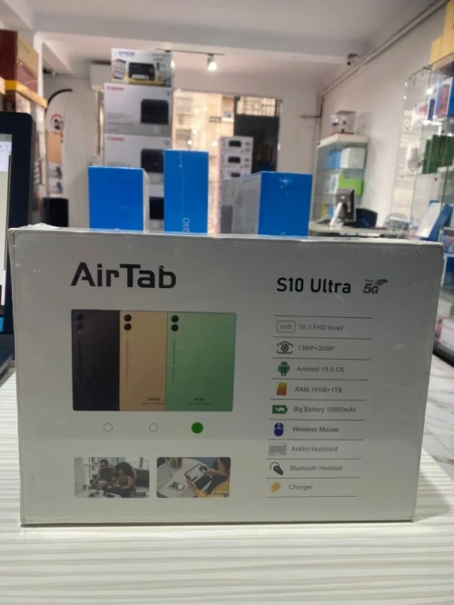Tablette AirTab S10 Ultra Tablet with Keyboard  - 1TB ROM - 16GB RAM - 5G SIM - 10000mAh- 10.1" Andoid 15 Wifi