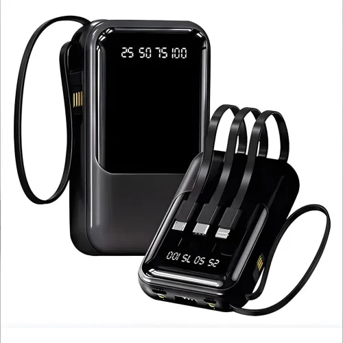 Power Bank Fast Charge Gevo10000mAh avec Cable intégré LCD Screen باور بانك سعة 10000ميلي أمبير