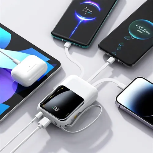 Power Bank Fast Charge Gevo10000mAh avec Cable intégré LCD Screen باور بانك سعة 10000ميلي أمبير
