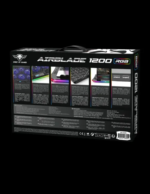 SPIRIT OF GAMER AIRBLADE 1200 RGB Ventilated Laptop Stand | Support ventilé pour ordinateur portable