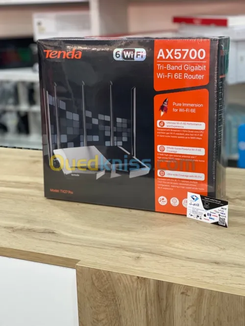 ROUTEUR TENDA TX27 PRO AX5700 TRI-BAND GIGABIT WIFI 6E