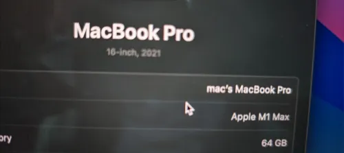 MacBook Pro 16" M1 Max 64G 8To