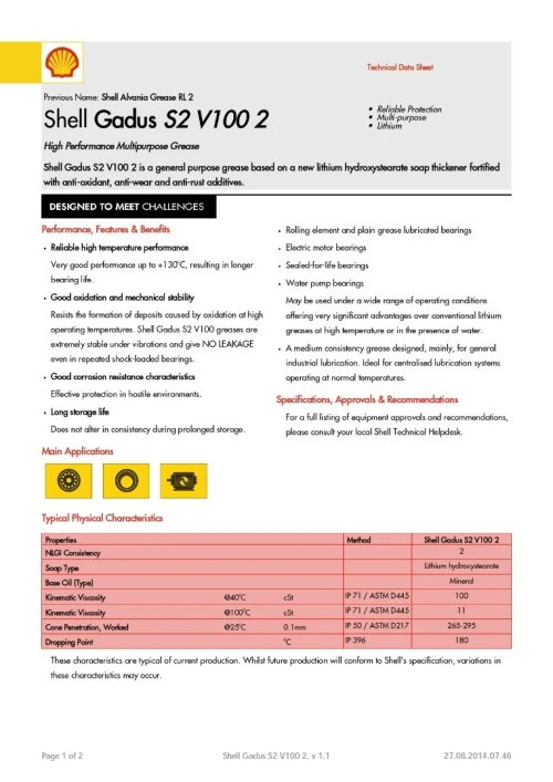 SHELL GADUS S2 V100 2 SEAU 18 KG