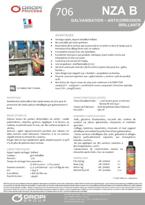 ORAPI GALVANIZATION BRILLANT SPRAY