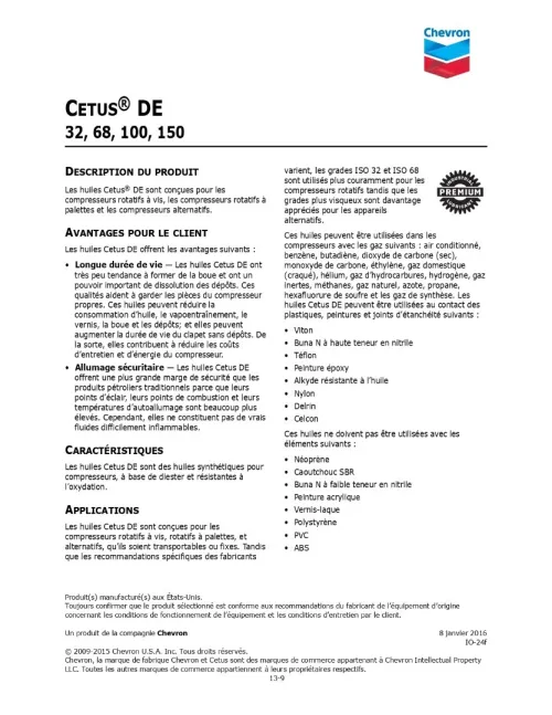CHEVRON CETUS DE 100 20 L