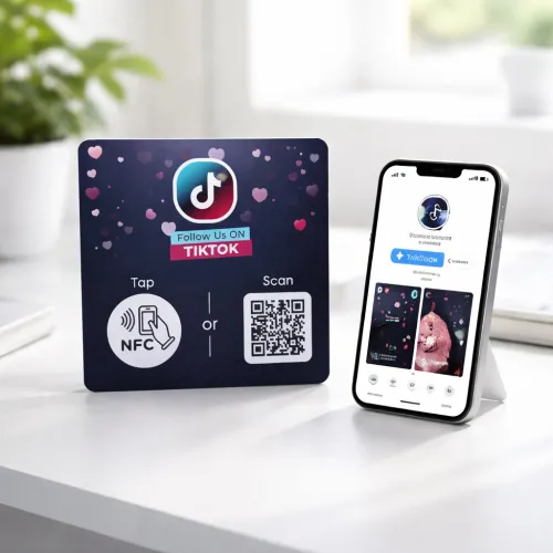 Plaque NFC Réseaux Sociaux  Facebook / Instagram / TikTok