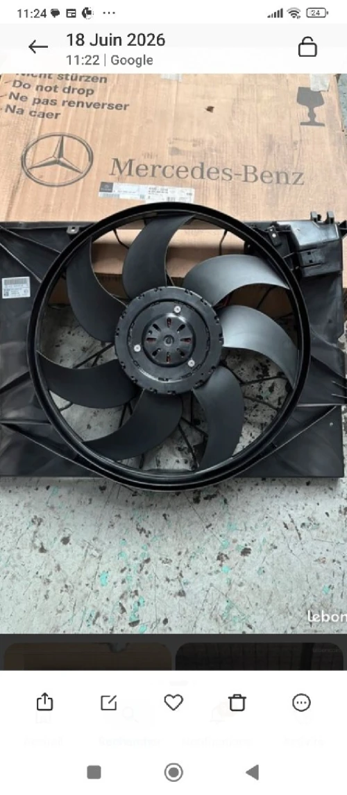 Réparation ventilateur mercedes