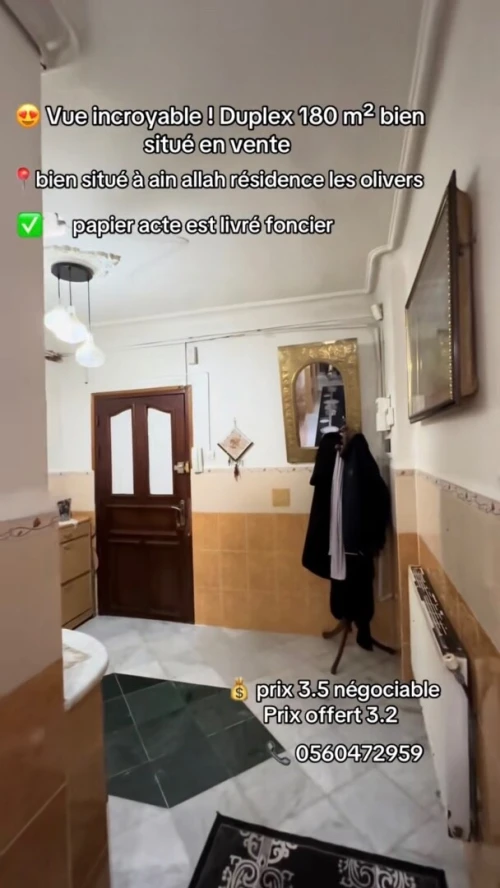 Vente Appartement Duplex F5 Alger El achour