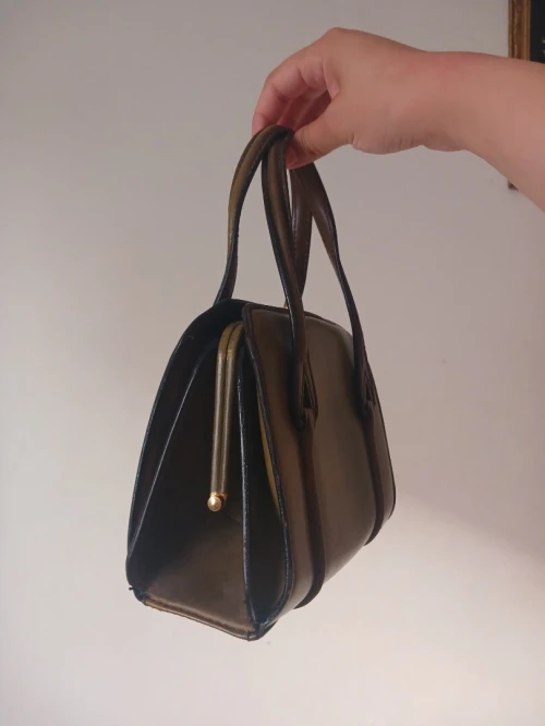 Sac à main en cuir vert bouteille