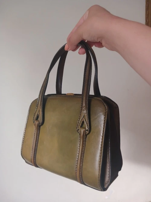 Sac à main en cuir vert bouteille