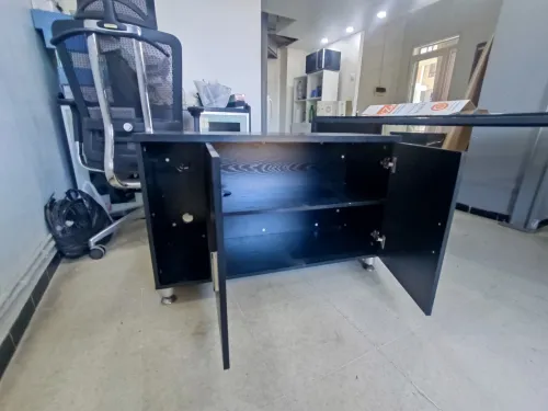 Bureau Pieds Métallique 2.40m+retour+bayous+2chaise+tabla Basse 