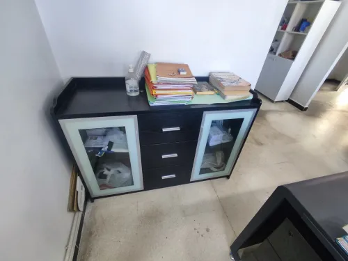Bureau Pieds Métallique 2.40m+retour+bayous+2chaise+tabla Basse 