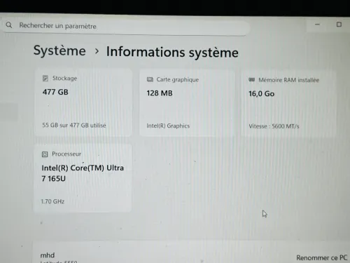 Dell latitude 5550 iintel ultra 7 165U