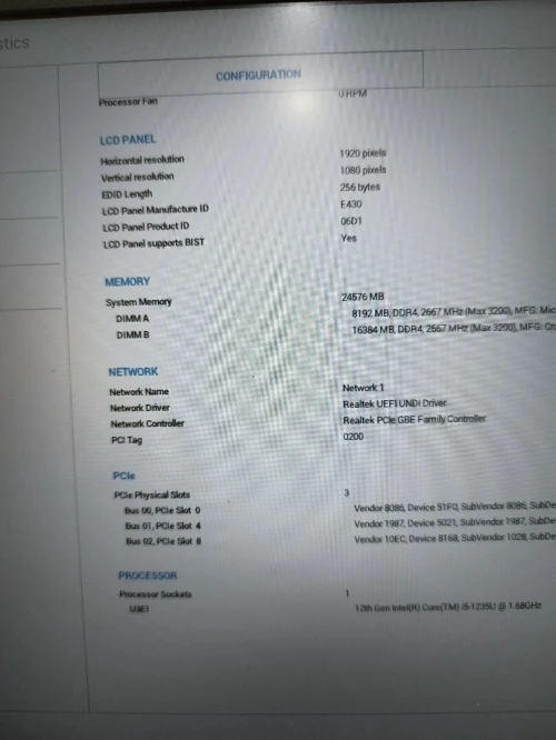 Dell vostro 3520 - i5 1235u / ssd nvme 512g / ram ddr4= 24 go/15.6"