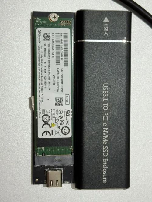 SSD NVMe 512Go SK Hynix BC711 + Boîtier Externe USB-C