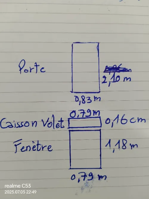 Porte balcon et fenêtre avec volet roulant en PVC