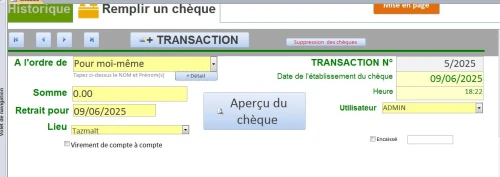 Logiciel d'impression sur chèques