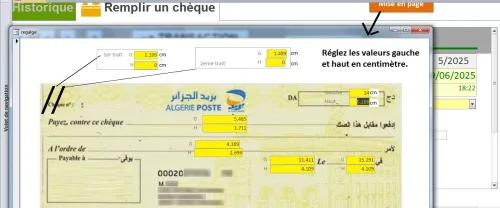 Logiciel d'impression sur chèques