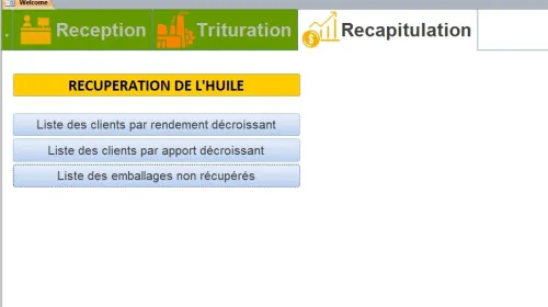 Logiciel de gestion de huilerie