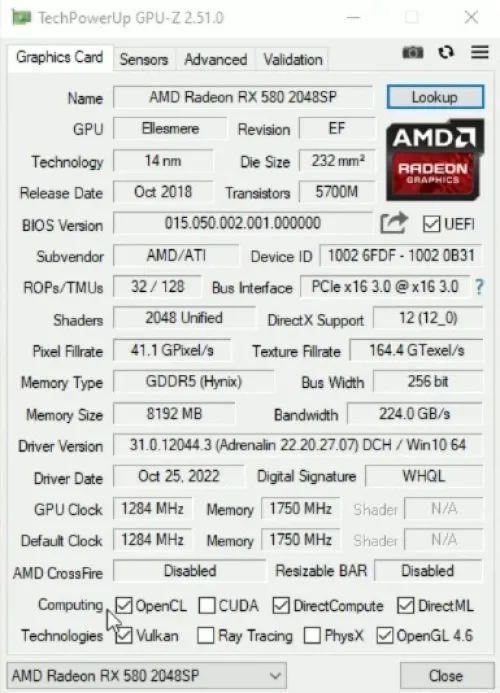 mingzhou amd radeon rx580 8g gddr5 256bit