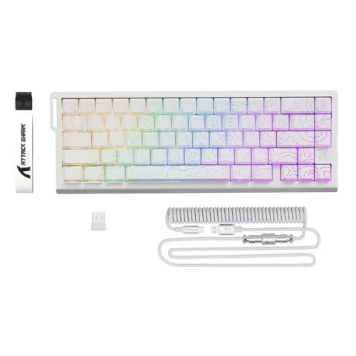ATTACKSHARK X68 HE PRO / MAGNETIC KEYBOARD / WHITE / WIRELESS