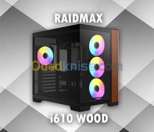 RAIDMAX i610 WOOD / GAMING CASE / 4FANs ARGB / ATX