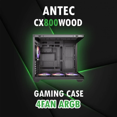 ANTEC CA-CX800 WOOD / GAMING CASE / ARGB / BLACK / ATX