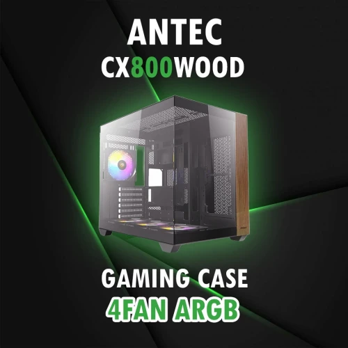 ANTEC CA-CX800 WOOD / GAMING CASE / ARGB / BLACK / ATX