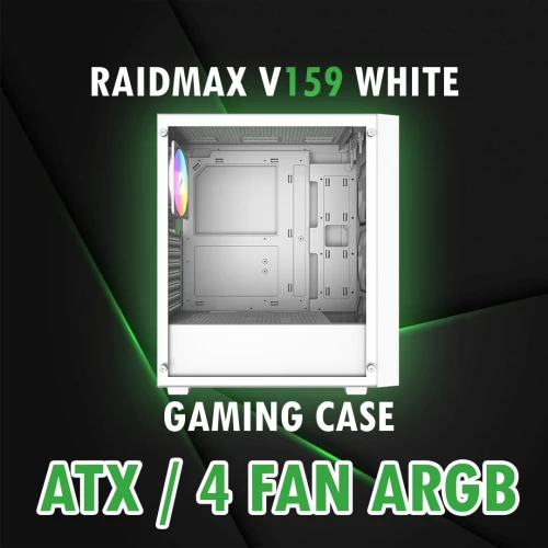 RAIDMAX V159 / GAMING CASE / 4 FAN ARGB / BLACK / ATX