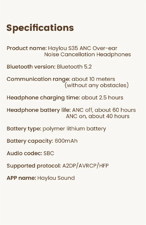 HAYLOU S35 ANC ( dans ca boite )