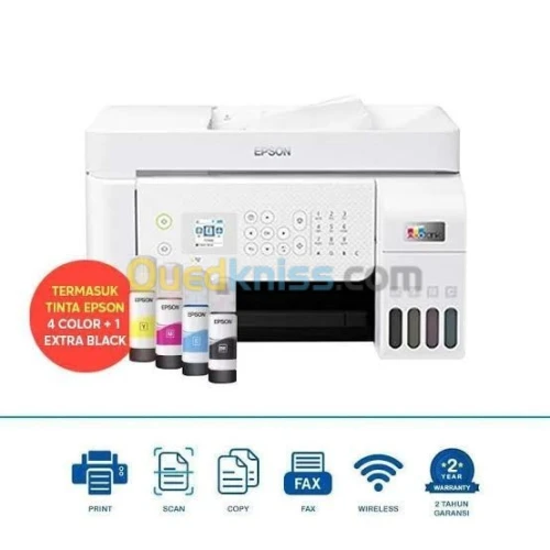 Epson EcoTank L 5296 A4 Multifonction Imprimante Fax À Réservoir D'encre Tout-En-Un Wi-Fi Direct