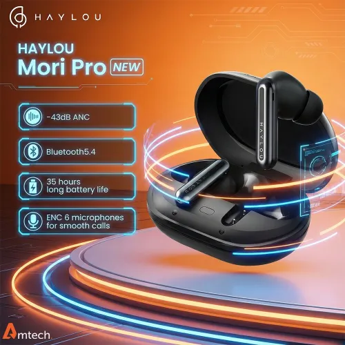 Haylou Mori Pro | Son Hi-Res + ANC -43 dB | 6 Micros Bluetooth 5.4