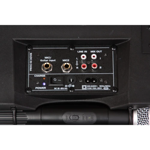 SYSTEME DE SONORISATION PORTABLE RECHARGEABLE AVEC LECTEUR USB MP3/SD, 2 MICROS UHF & BLUETOOTH