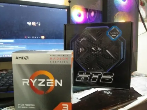 CPU amd ryzen 3 3200G (vega 8 ) heja nkiya makhdemsh biih bezzaf + power sply 450 wat raidmax