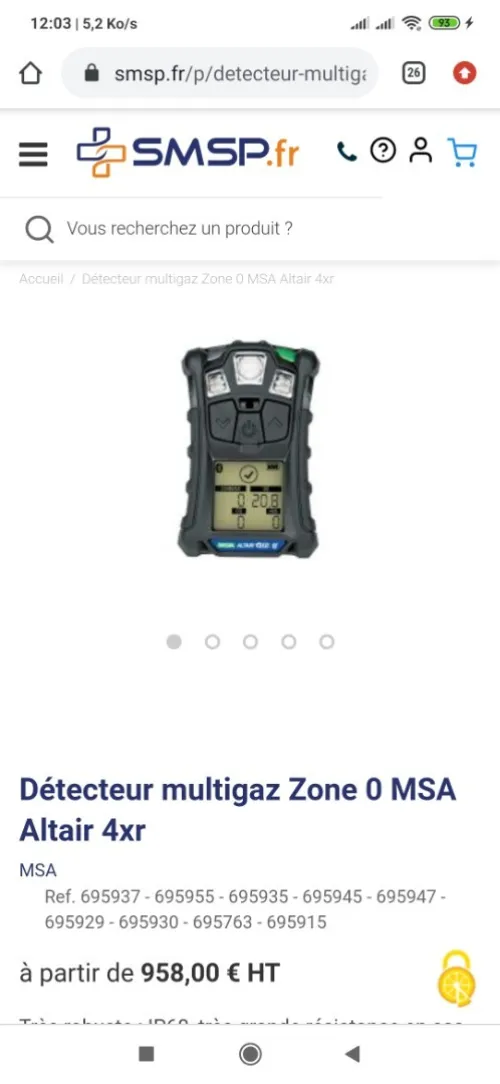 Détecteurs multigaz ALTAIR 4XR