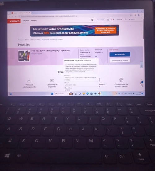 Tablette lenovo i7 6eme génération 