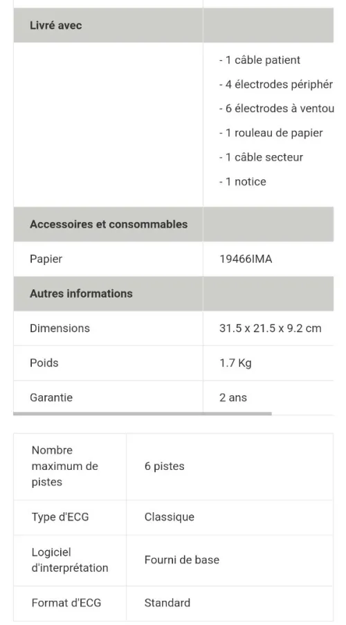 ECG Contec 600G électrocardiographe