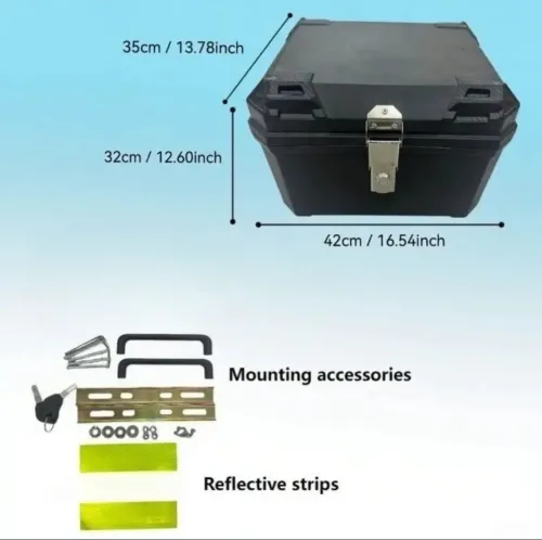 Boîte Arrière Moto Grande Capacité 45L 