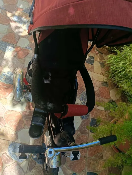 Vélo poussette.