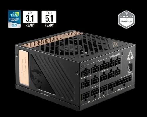 ALIMENTATION MSI MEG Ai1300P PCIE5 1300W PLATINUM FULL MODULAIRE