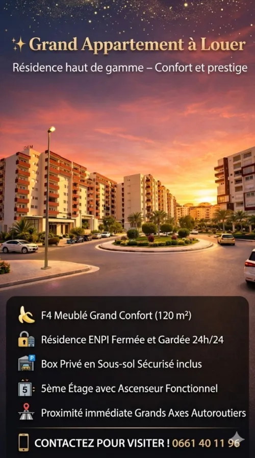 Location Appartement F4 Alger Ouled fayet