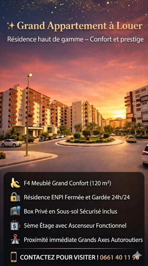 Location Appartement F4 Alger Ouled fayet