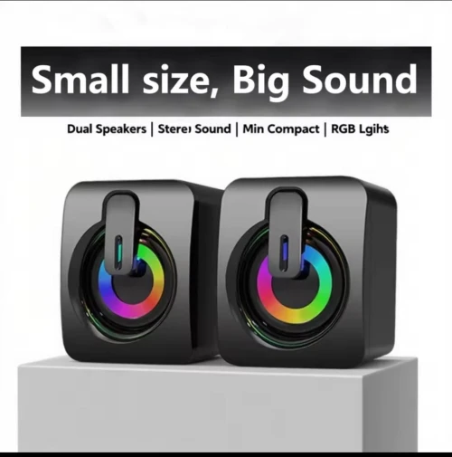 speakers Baffles HIFI Stereo PC Sound Box with LED Light USB