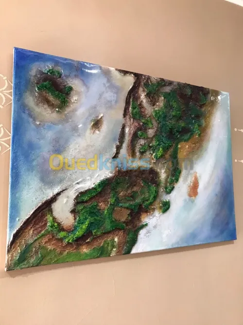 Cadre tableau en toile 100% coton peinture acrylique 