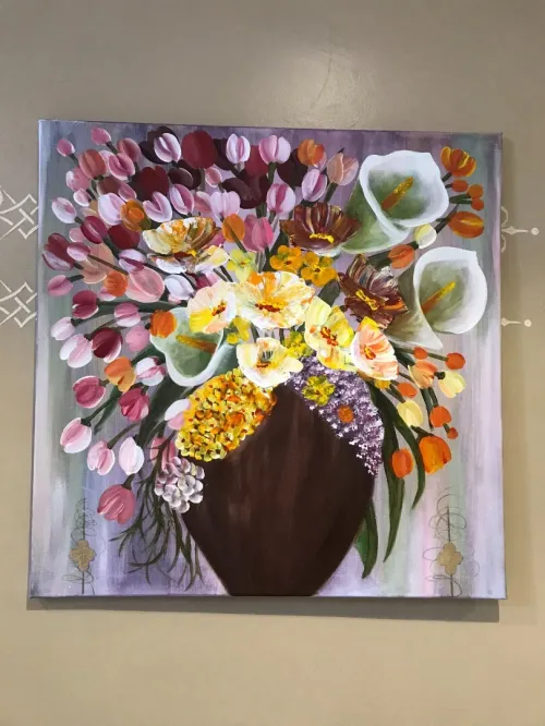 Cadre tableau sur toile en coton peinture acrylique 100%