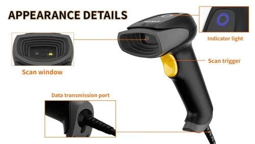 LECTEUR DE CODE A BARRE HENEX HC-3206R 2D/QR USB FILaire
