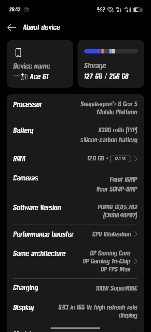 Oneplus Ace 6t
