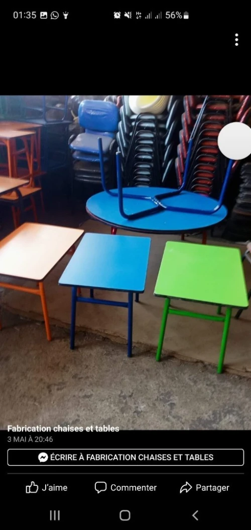 Table et chaise creche 