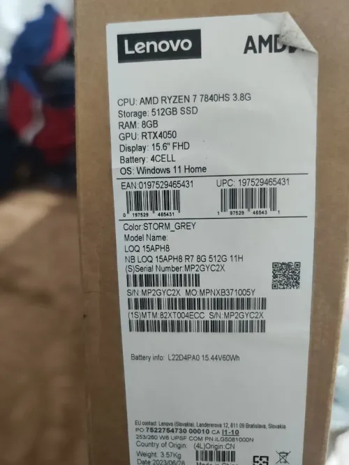 Laptop Lenovo Loq Ryzen7 rtx 4050 excellente état prix imbattables